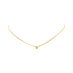 Yellow Gold Solitaire Diamond Necklace