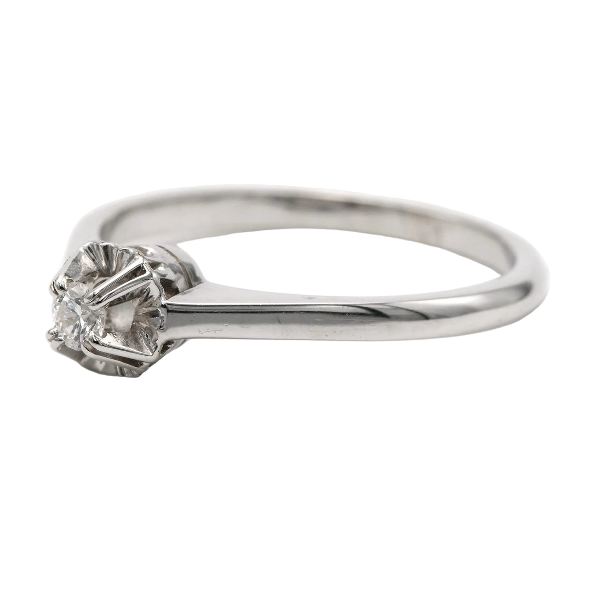 White Gold Solitaire Ring with Diamond