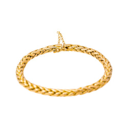 Yellow Gold Palm Leaf Link Bracelet