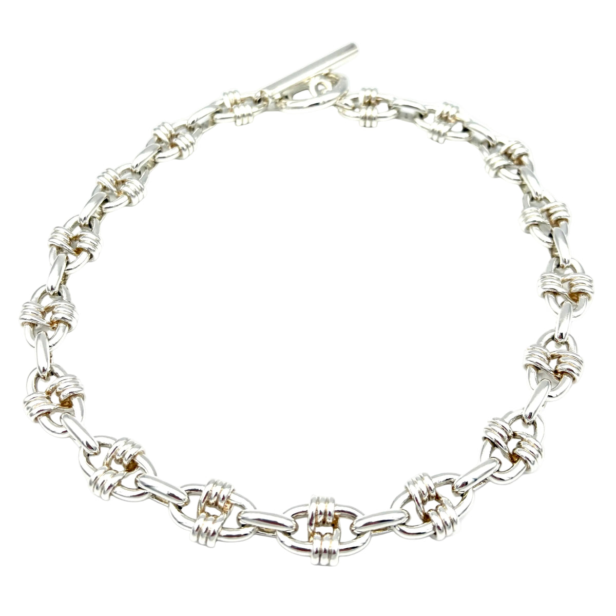 HERMÈS "Cybelle" Silver Link Necklace