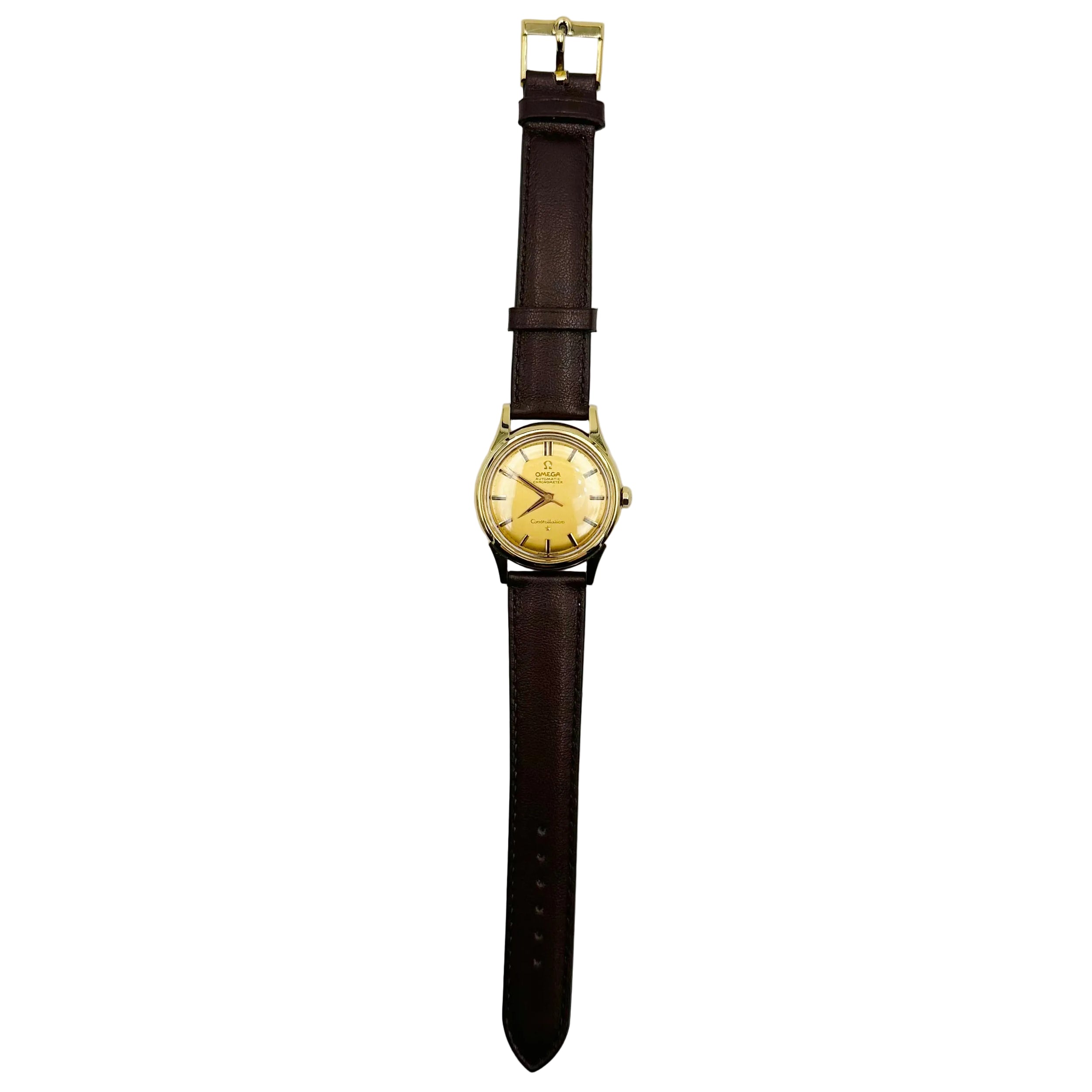 OMEGA "Constellation" Watch in Yellow gold and leather
