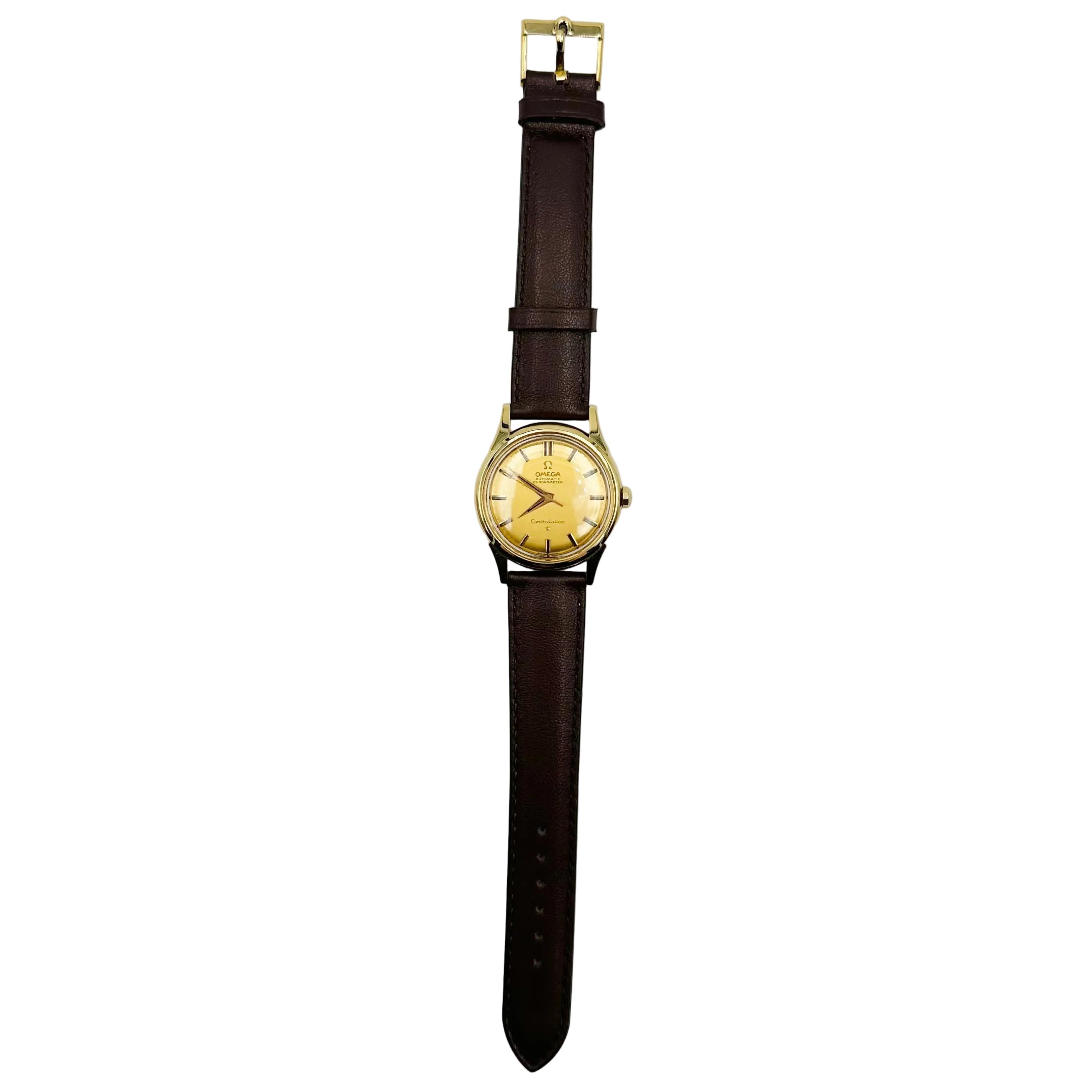 OMEGA "Constellation" Watch in Yellow gold and leather