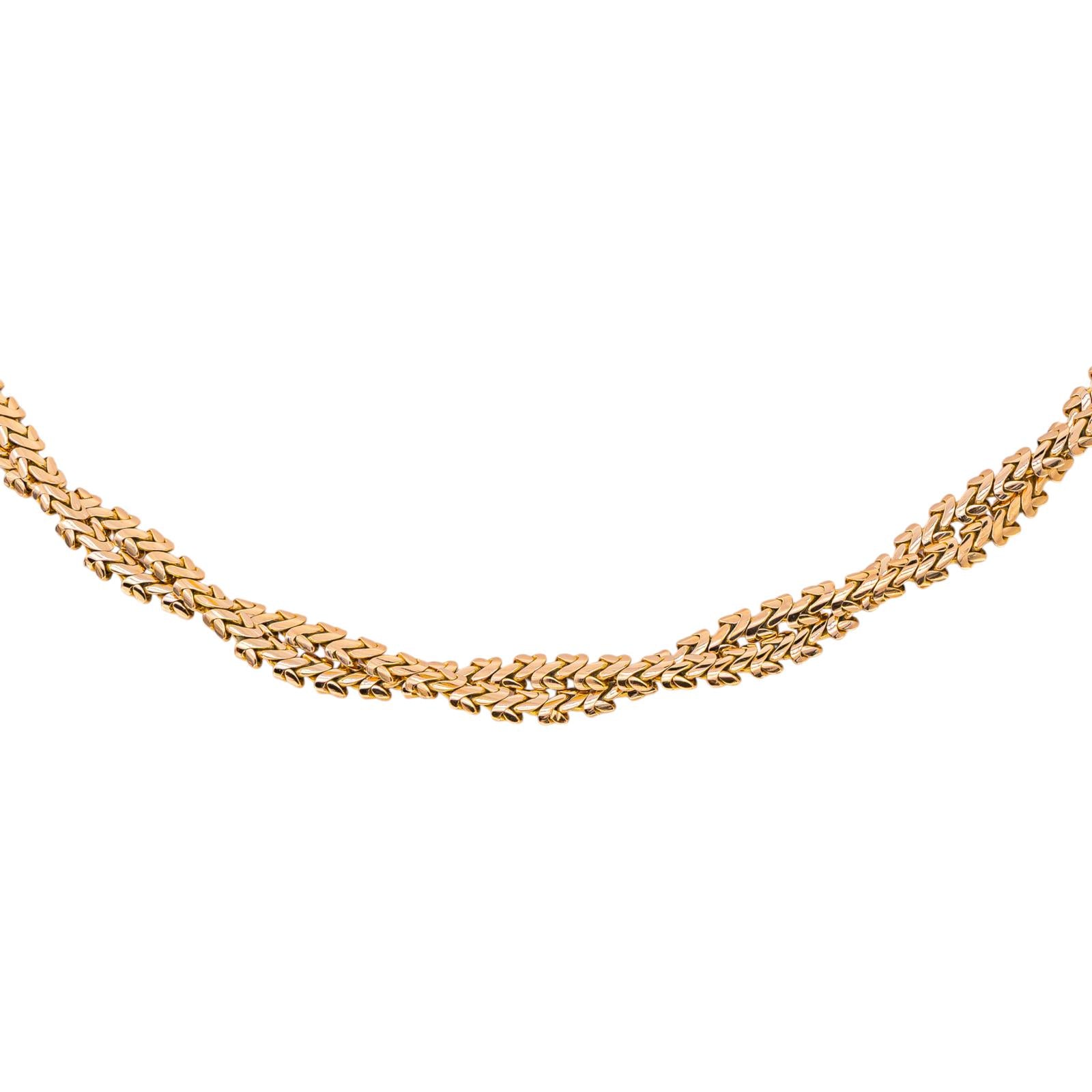 Collier maille tressée Or rose