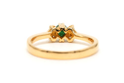 Bague Trilogie en or jaune, émeraude et diamants