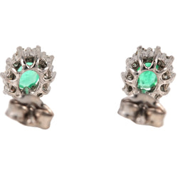 White Gold Earrings with Emeralds and Diamonds