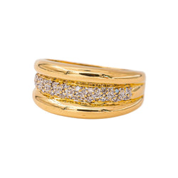 Bague Bandeau Or jaune Diamant