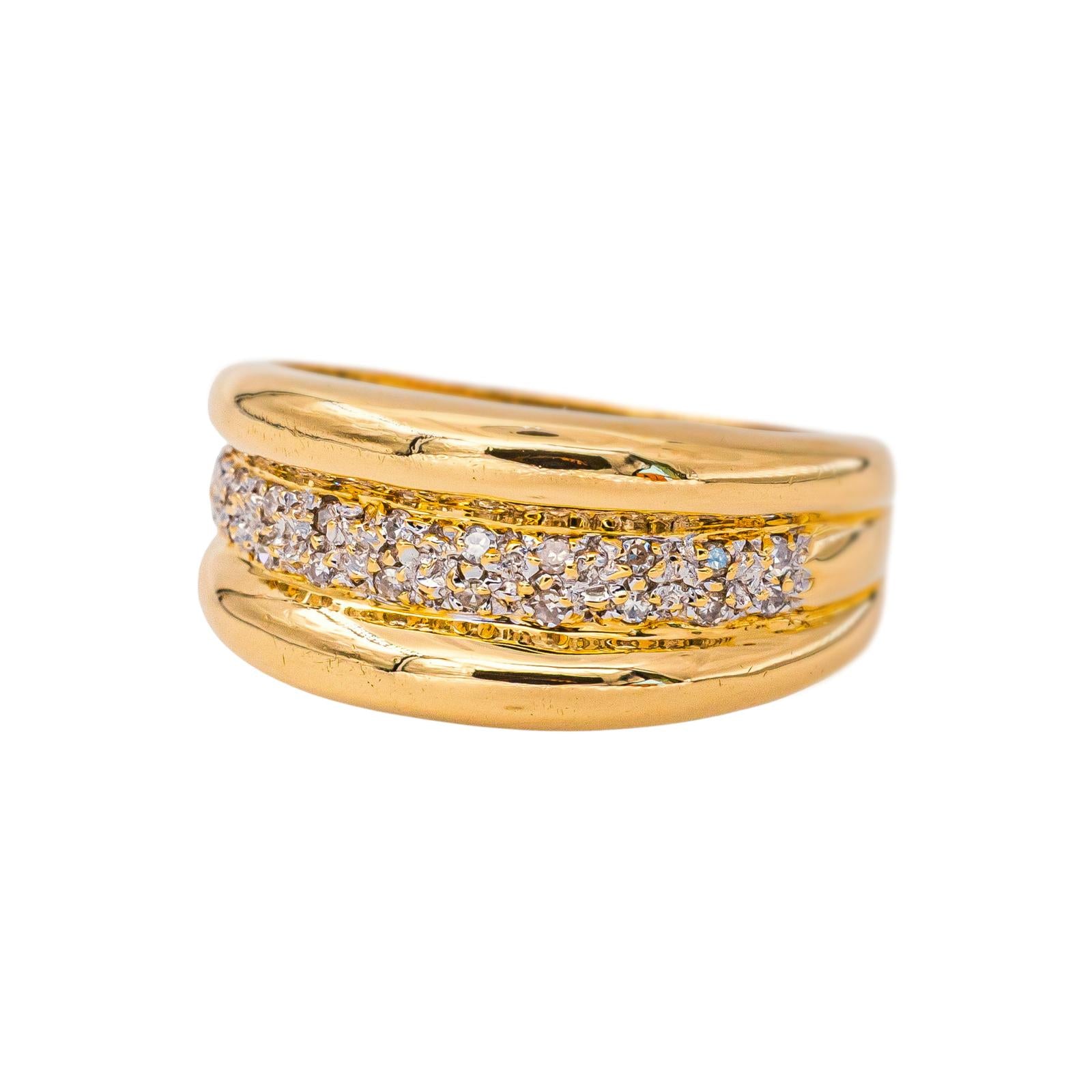 Bague Bandeau Or jaune Diamant