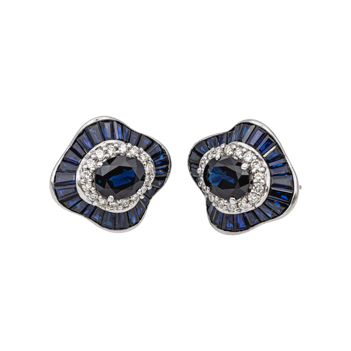 Gold White gold Sapphire Earrings
