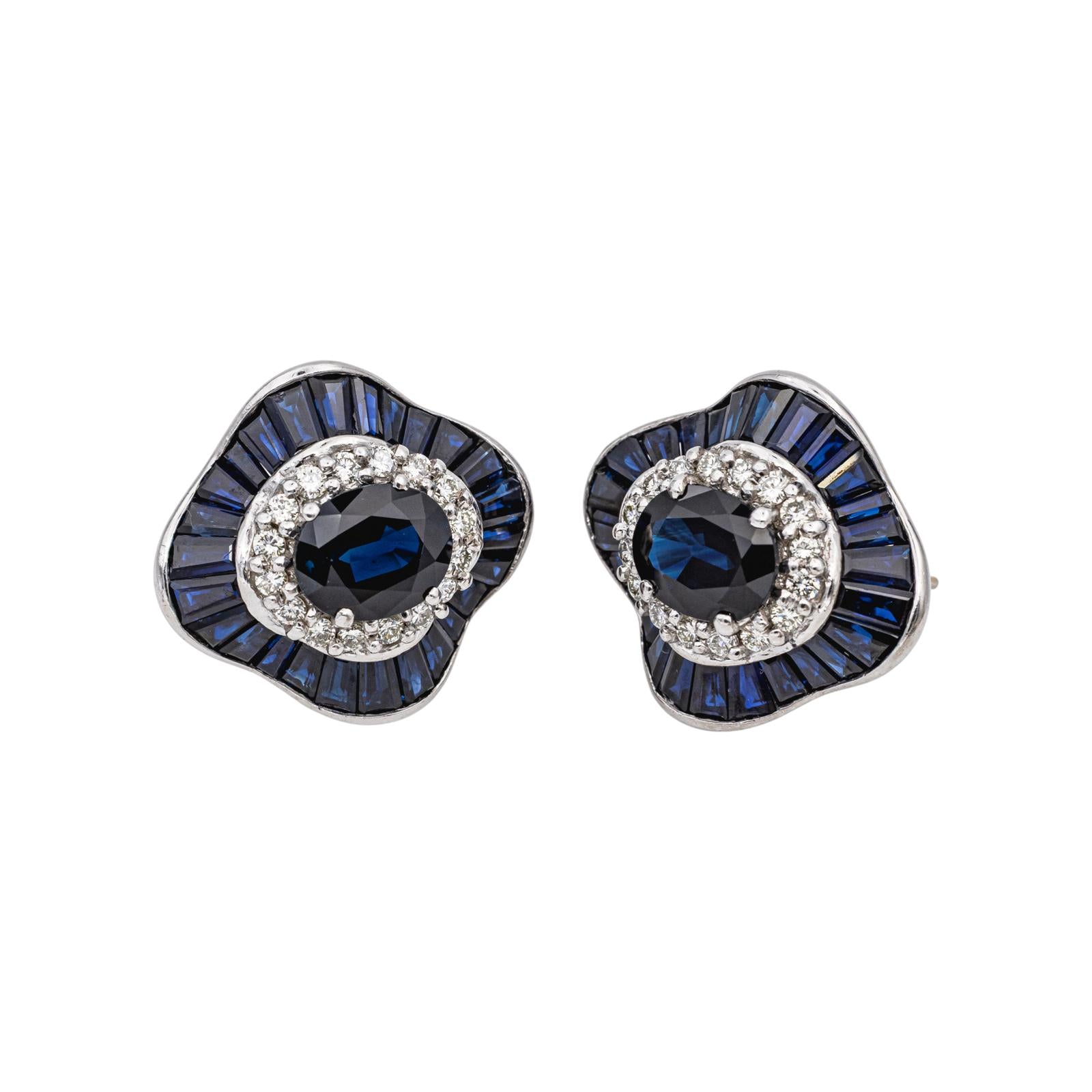 Gold White gold Sapphire Earrings