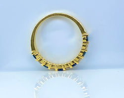 Yellow Gold Wedding Band with Sapphires and Diamonds