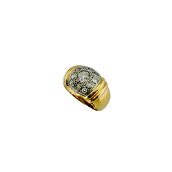 White Gold, Yellow Gold, and Diamond Bangle Ring