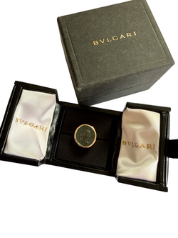 BULGARI "Monete" Signet ring in Rose gold and Bronze