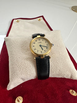Montre CARTIER « Must ronde » en vermeil et cuir