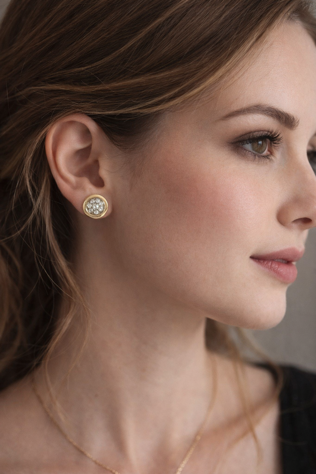 Boucles d'oreilles en or jaune et diamants