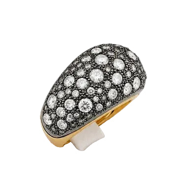POMELLATO "Tango" Dome Ring in yellow gold and diamonds