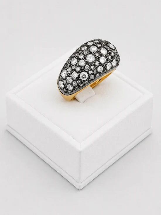 POMELLATO "Tango" Dome Ring in yellow gold and diamonds