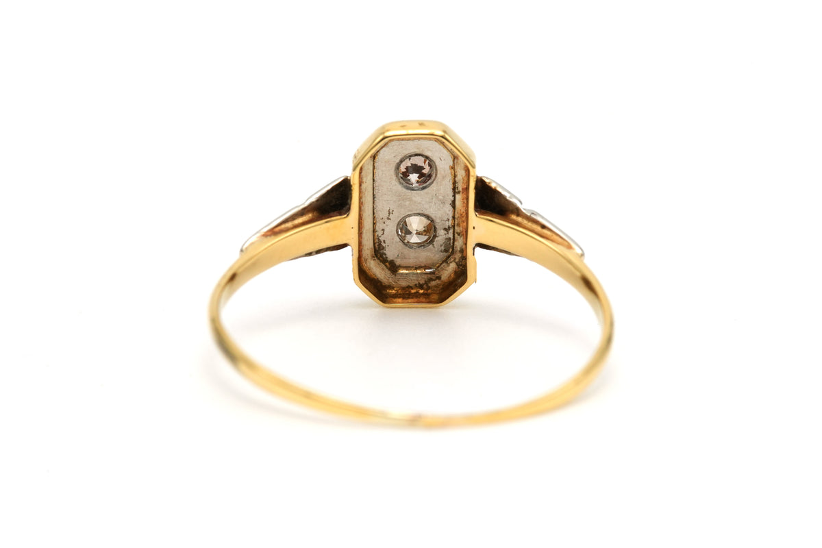 Bague en or blanc, or jaune et diamants