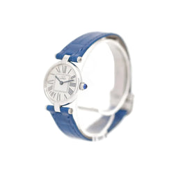 CARTIER "Vendôme Must" Watch in silver, steel and leather