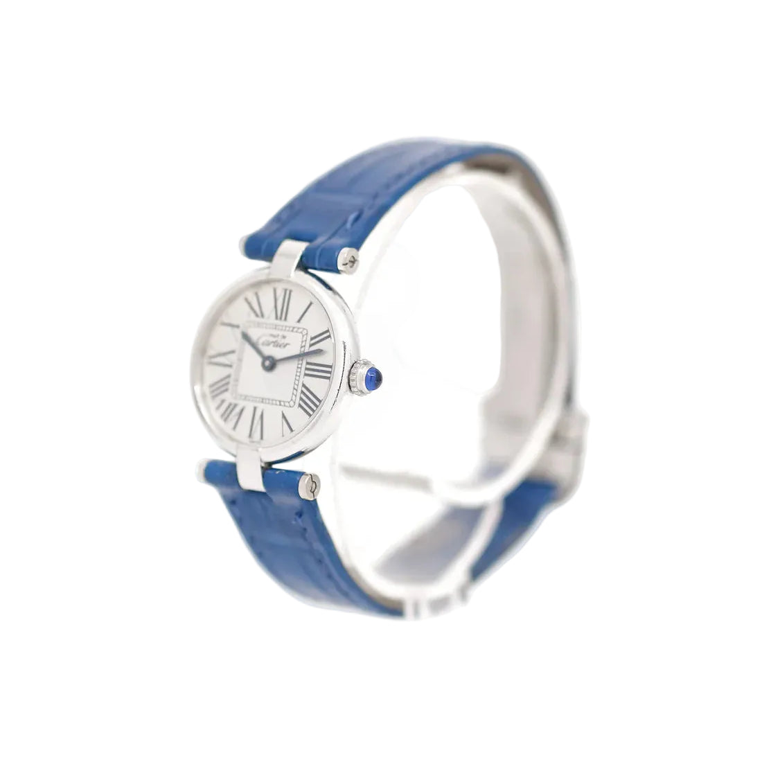 CARTIER "Vendôme Must" Watch in silver, steel and leather
