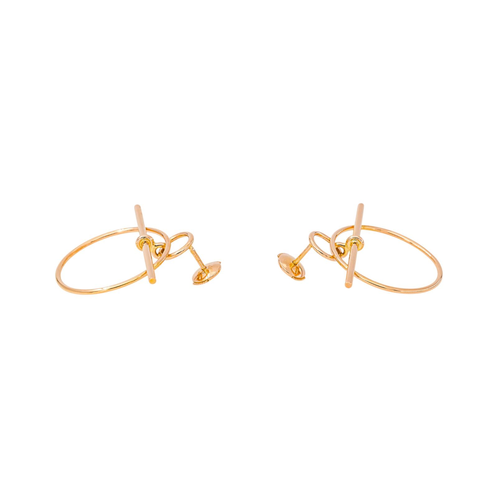 Hermès Loop Earrings in Rose gold