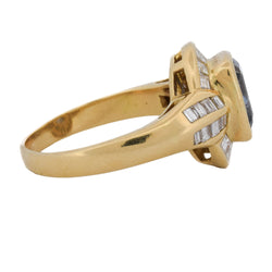 "Entourage" Ring in Yellow Gold, Sapphire, and Diamonds
