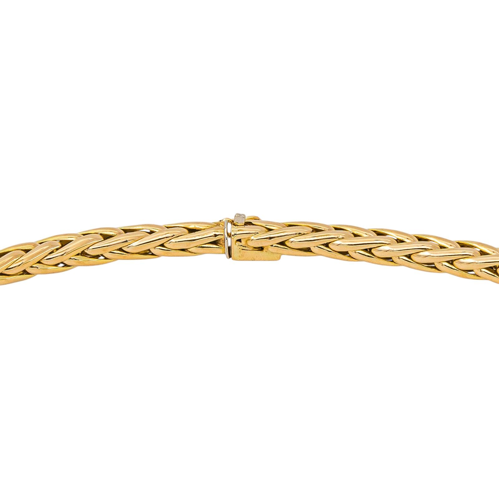 Caplain Necklace Palm Leaf Link Yellow gold