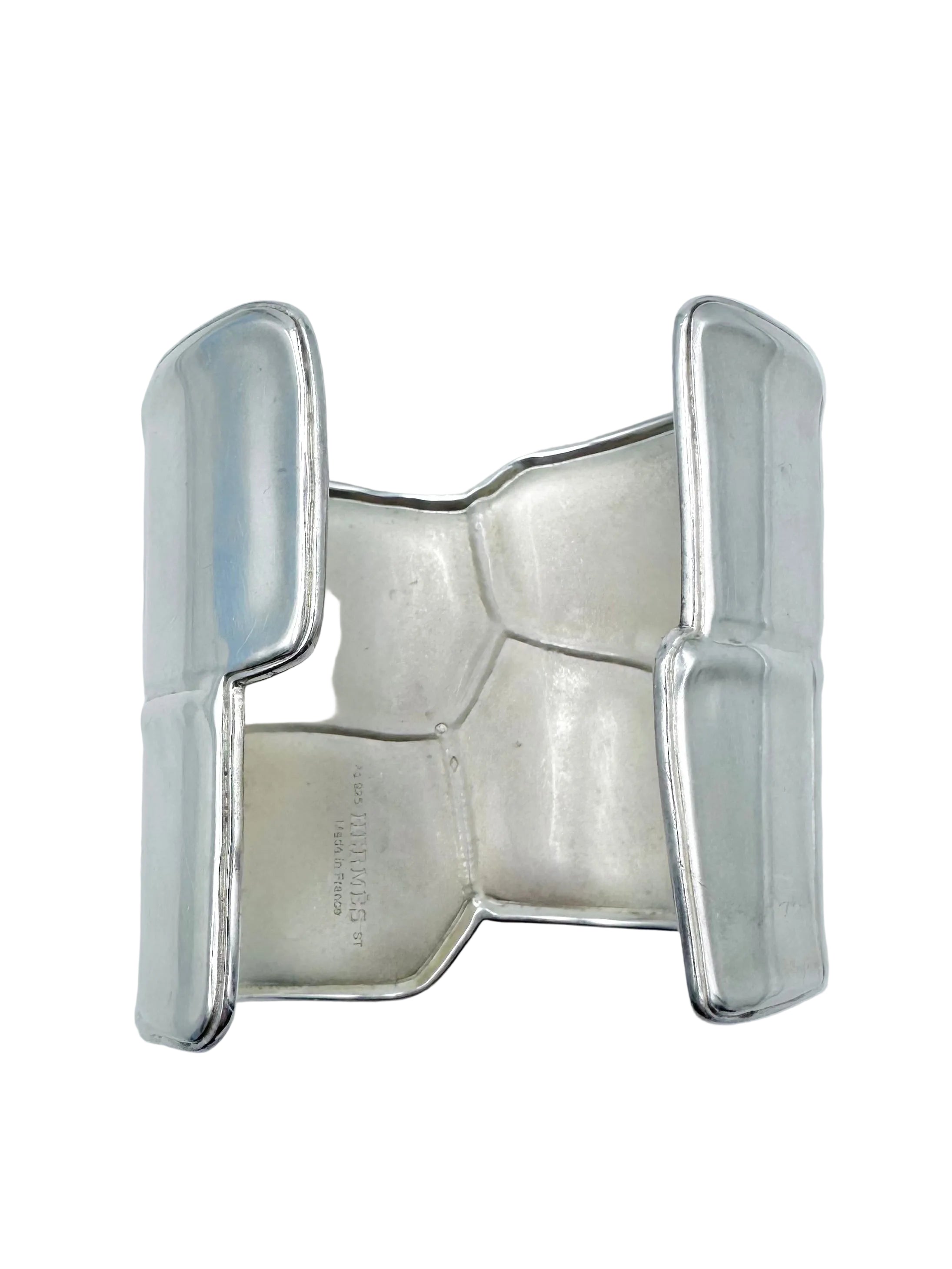 HERMÈS "Niloticus Éclat" Cuff bracelet in silver