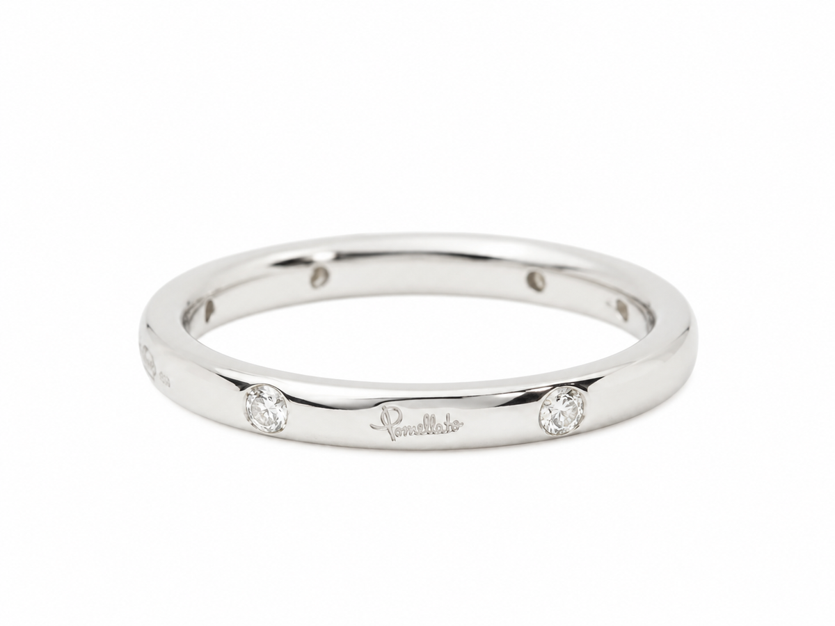 Bague Alliance POMELLATO Lucciole en or blanc et diamant