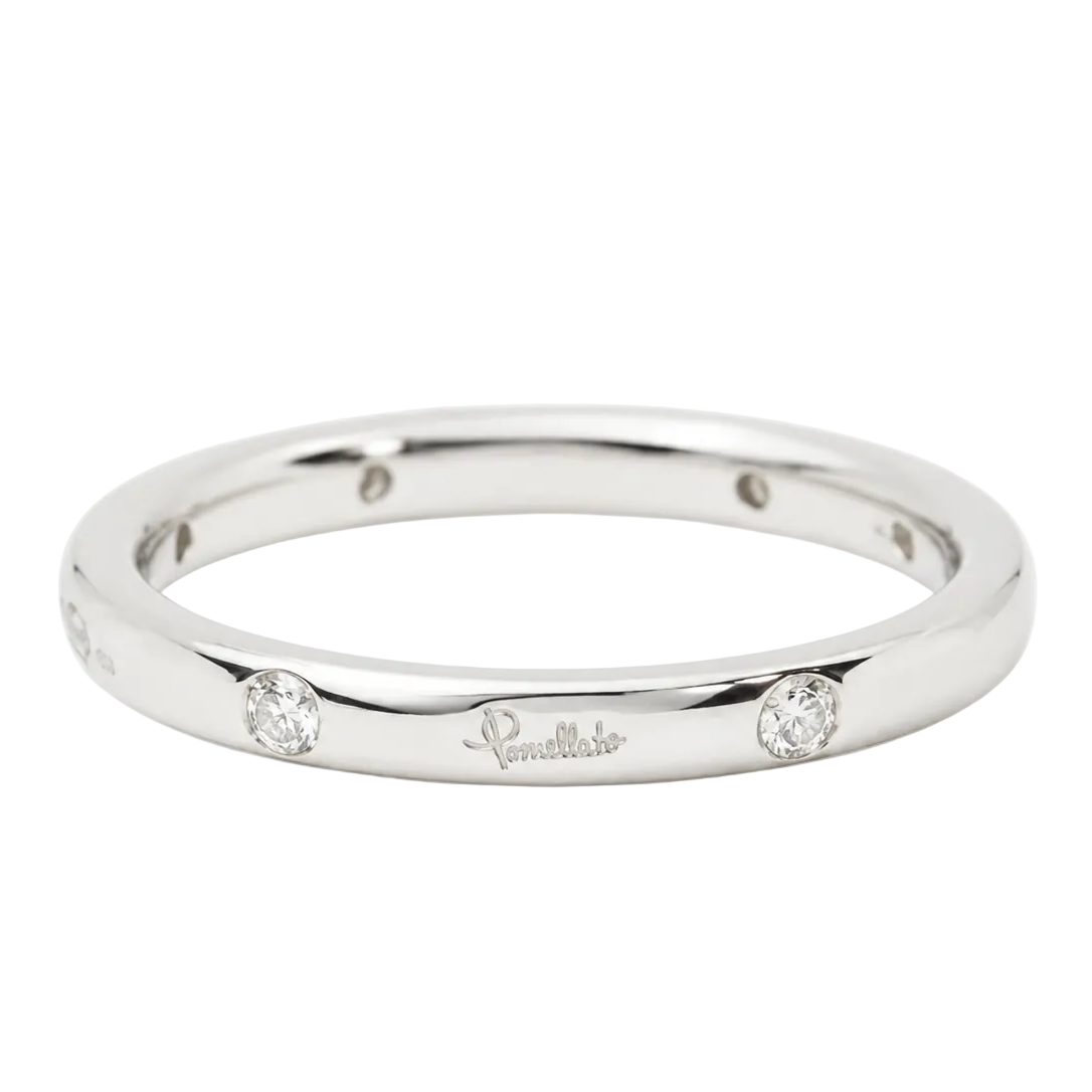 POMELLATO "Lucciole" Wedding Band in White Gold with Diamonds