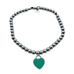 TIFFANY & CO. "Return to Tiffany" Silver and Enamel Pearl Bracelet