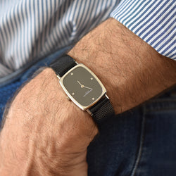 VACHERON CONSTANTIN watch in white gold, stainless steel, leather, Onyx, and Diamonds