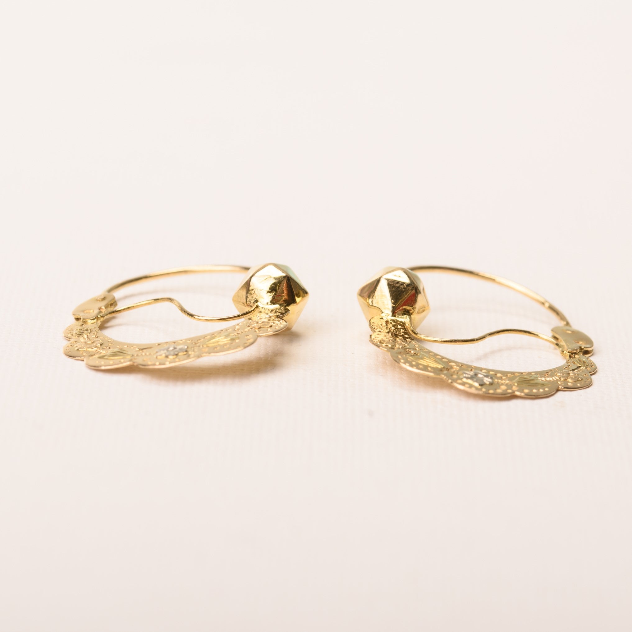 Boucles d'oreilles Créoles en or polychrome