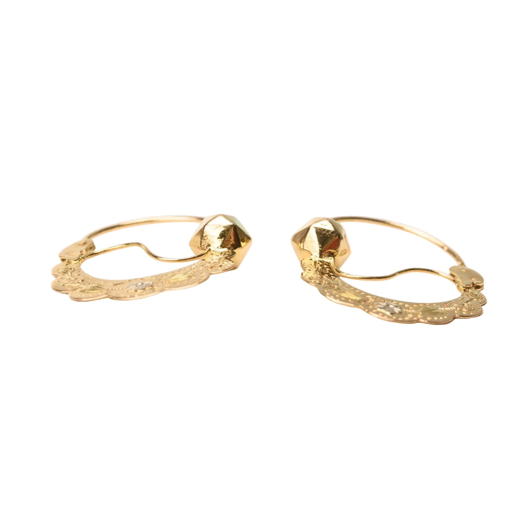 Polychrome gold Hoop earrings