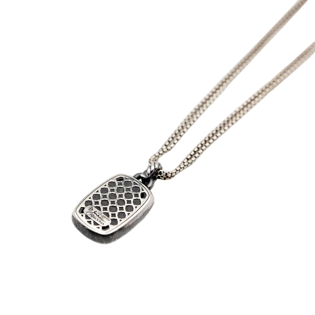 Necklace DAVID YURMAN "Albion Enhancer" pendant in silver, hematite and diamonds black