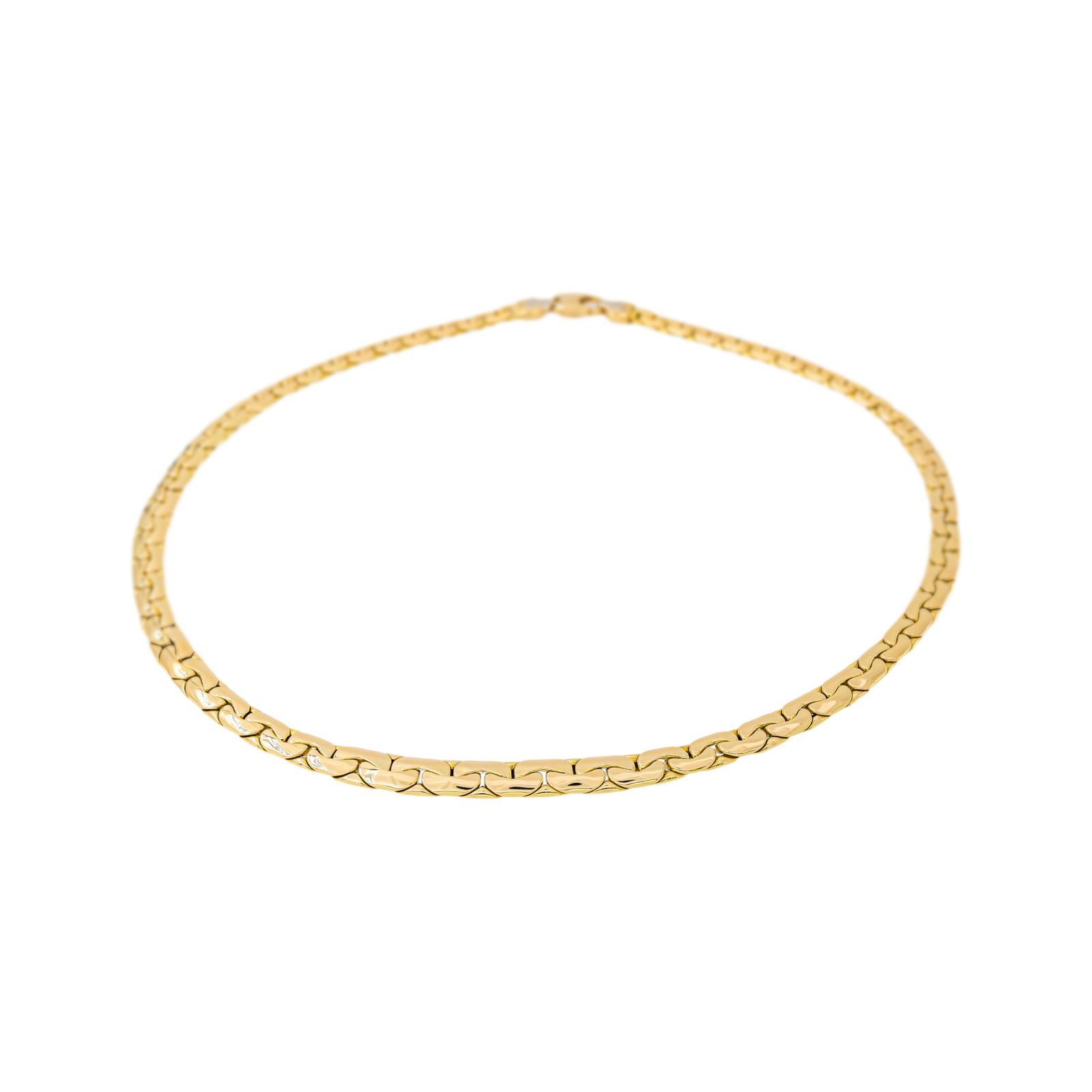 Yellow Gold Bean-Link Necklace