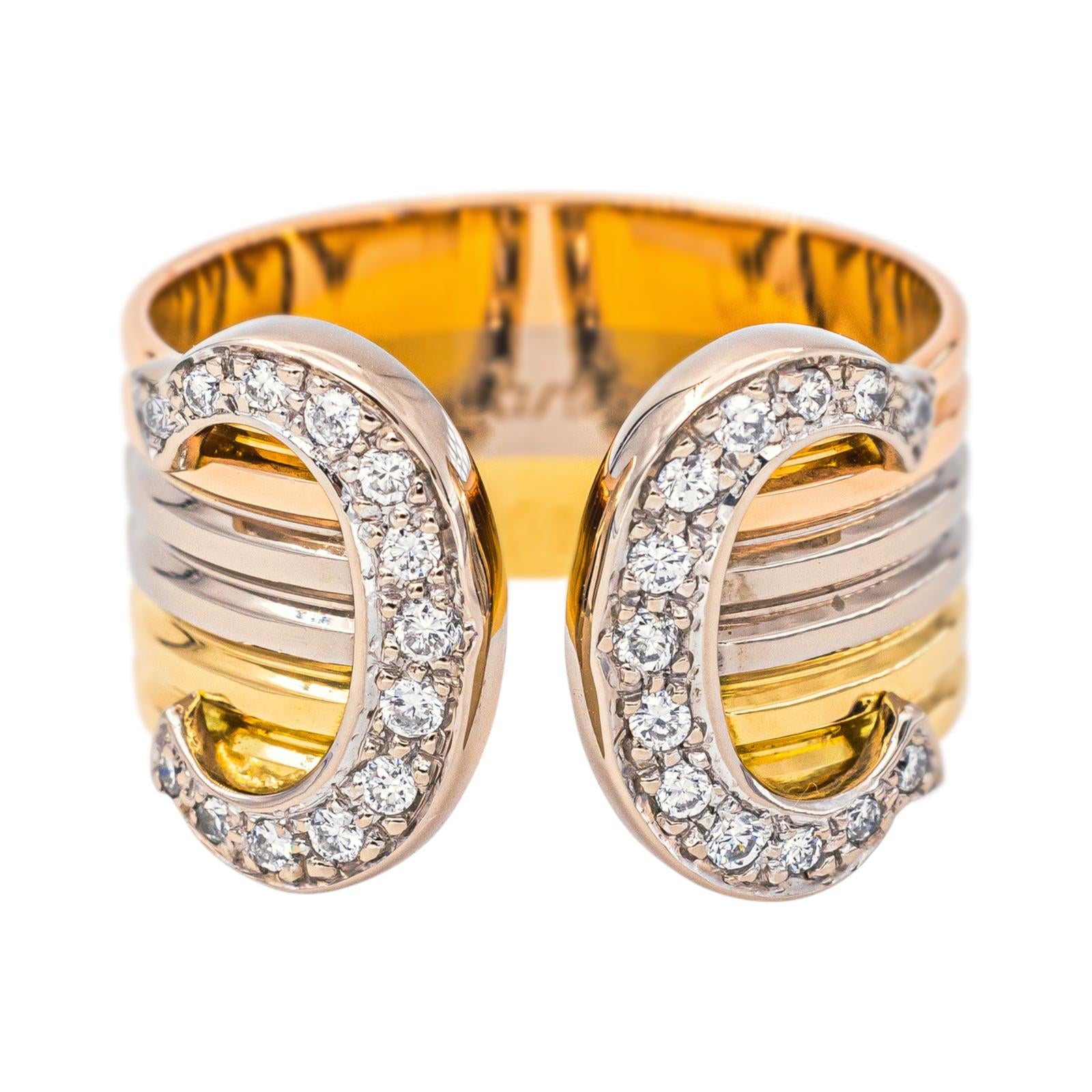 Cartier "C de Cartier" Ring in Yellow Gold with Diamonds