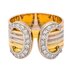 Cartier "C de Cartier" Ring in Yellow Gold with Diamonds