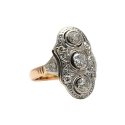 Trilogy Ring in White gold, Yellow gold, and Diamonds
