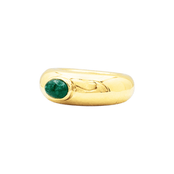 Bague Chaumet, "Anneau" or jaune et émeraude.