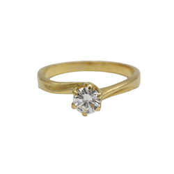 Yellow gold and diamond Solitaire Ring