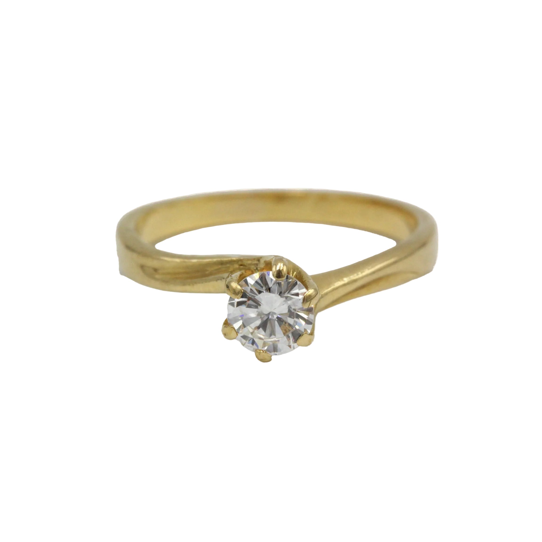 Yellow gold and diamond Solitaire Ring