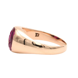 Bague Chevalière en or jaune et rubis