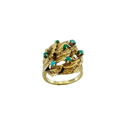 Dome Ring in Yellow Gold and Turquoise