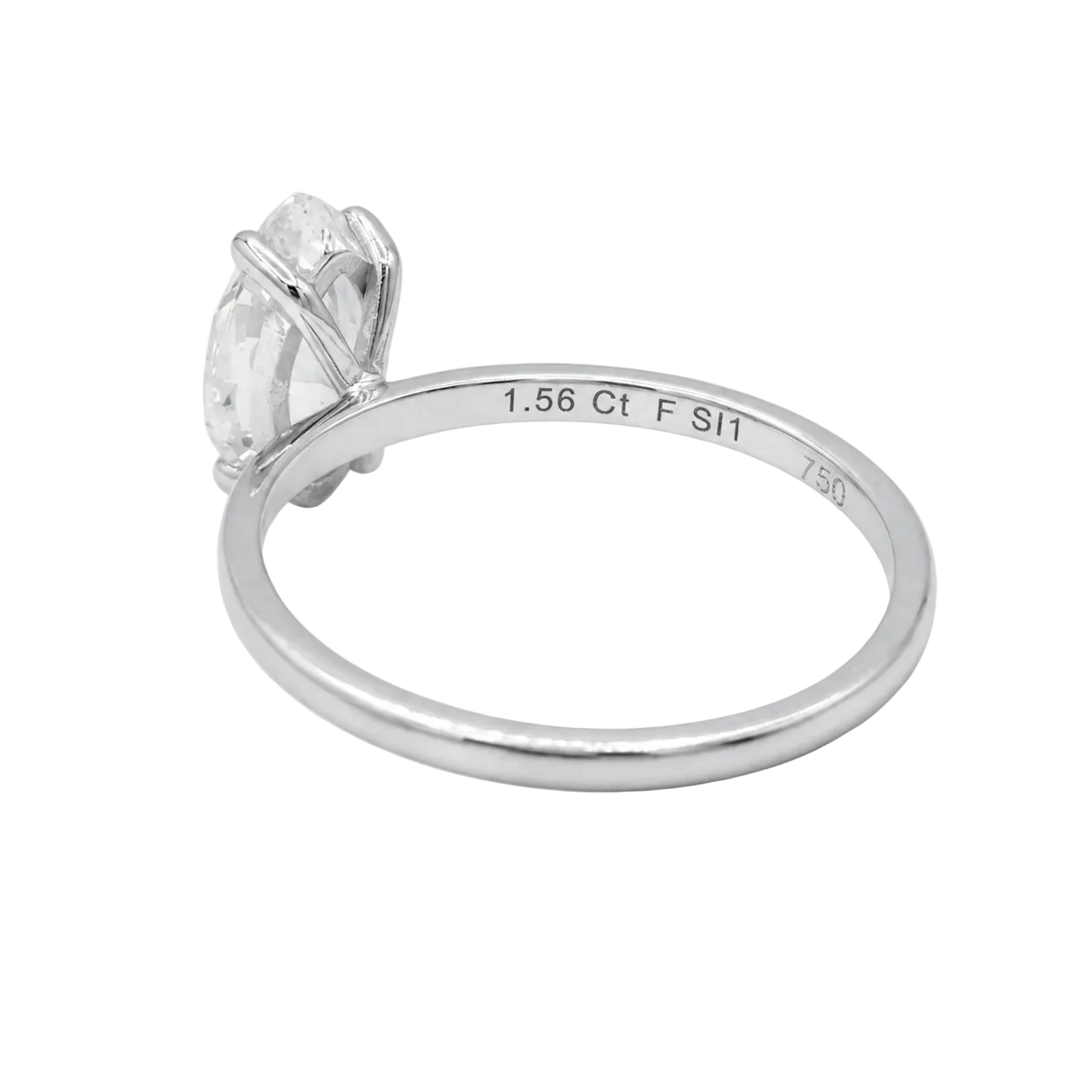 White Gold Solitaire Ring with Diamond