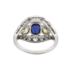White Gold, Sapphire, and Diamond Ring