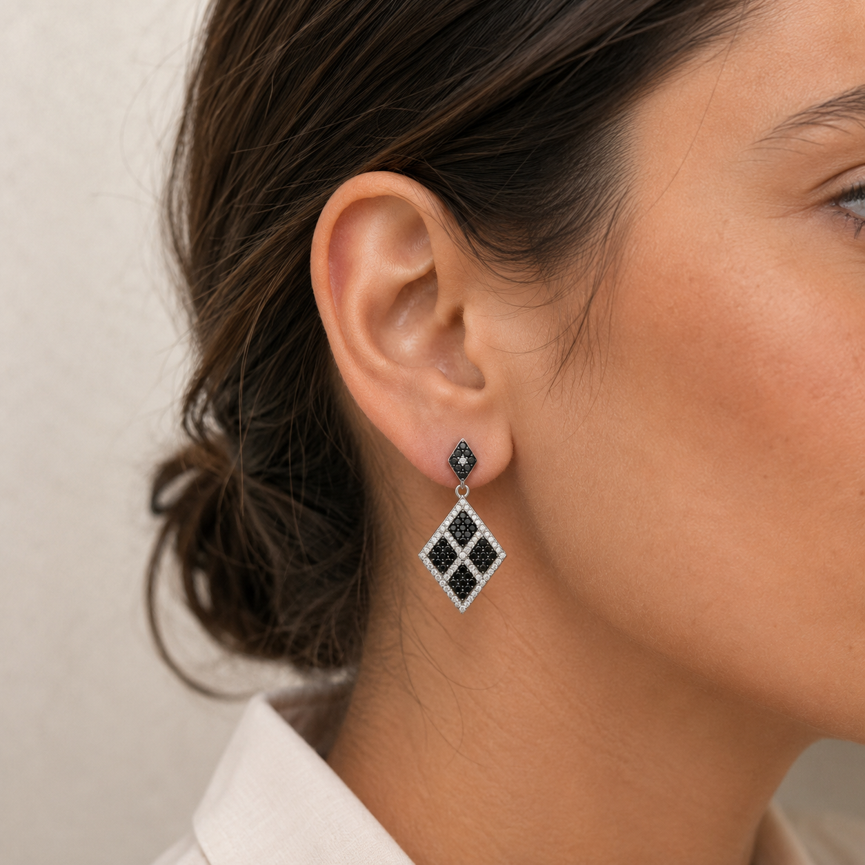 White Gold and Diamond Earrings