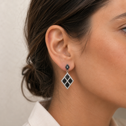 White Gold and Diamond Earrings