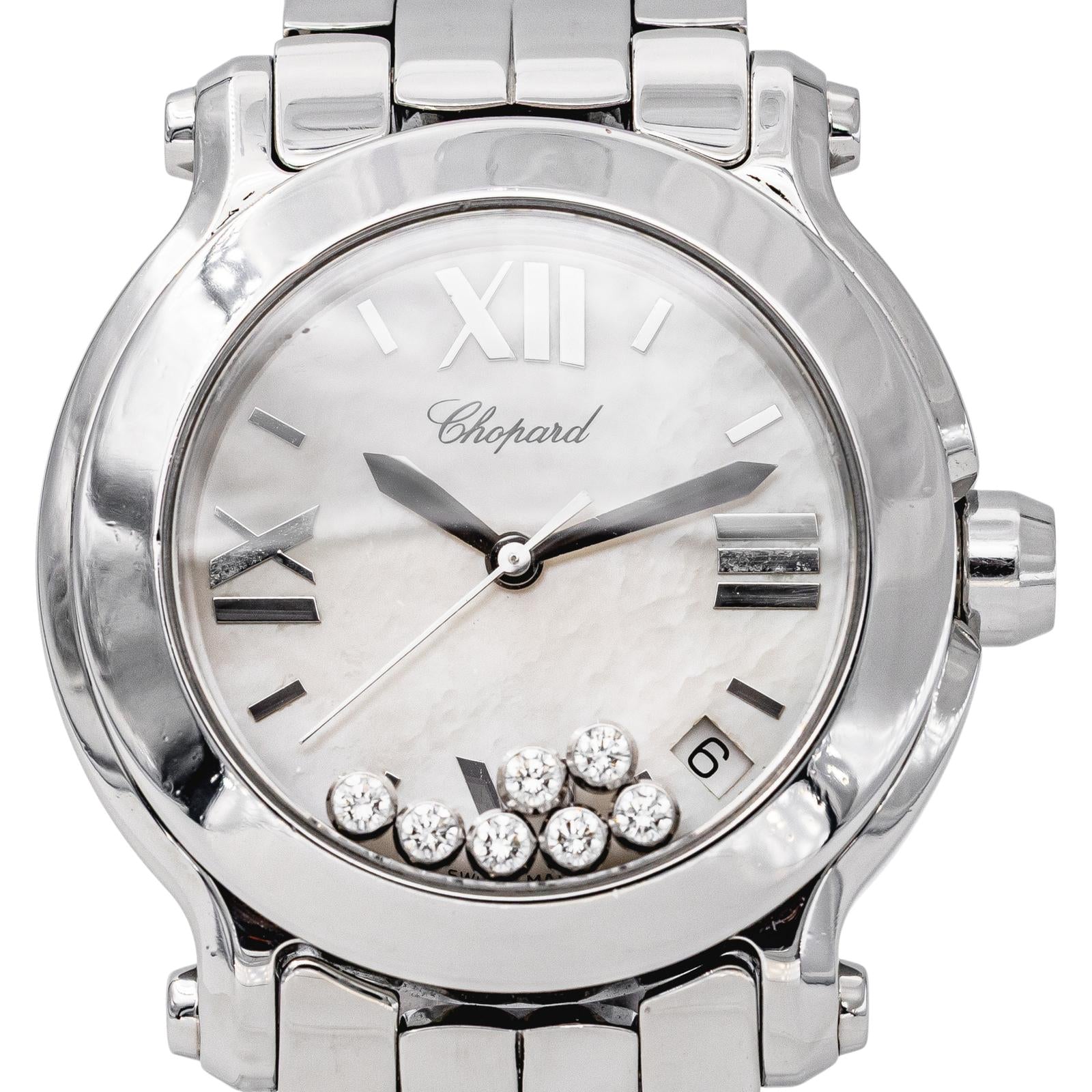 Chopard Happy Sport Watch, Stainless Steel with Diamonds