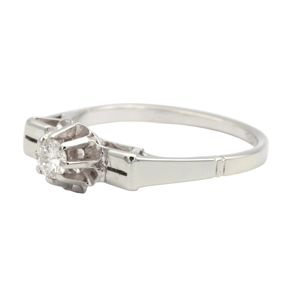 Bague Solitaire en or blanc et diamant