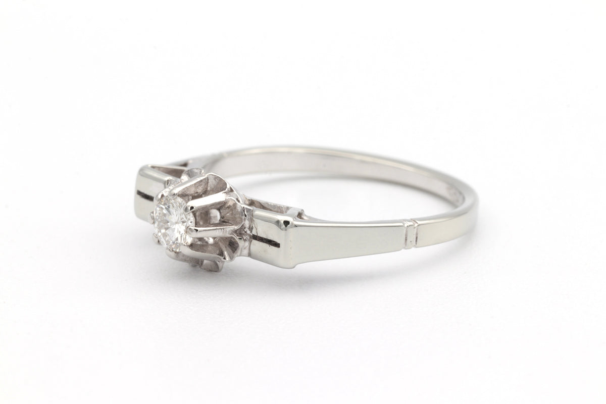 Bague Solitaire en or blanc et diamant